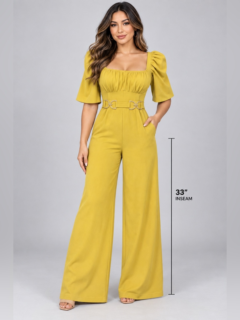 Fashion Nova Women's Mustard Yellow Wide-Leg
Romper - Size Medium